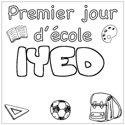 Coloring page first name IYED - School First day background