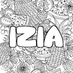IZIA - Fruits mandala background coloring