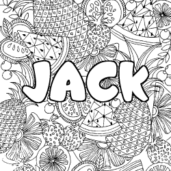 JACK - Fruits mandala background coloring