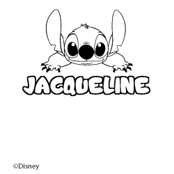 Coloring page first name JACQUELINE - Stitch background