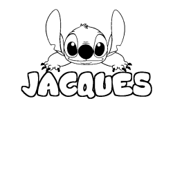 Coloring page first name JACQUES - Stitch background