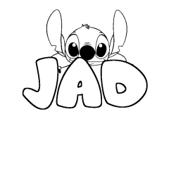Coloring page first name JAD - Stitch background