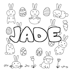 Coloring page first name JADE - Easter background