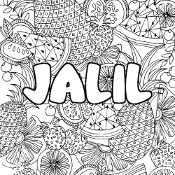 JALIL - Fruits mandala background coloring