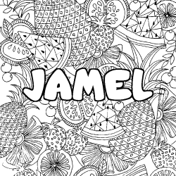 JAMEL - Fruits mandala background coloring