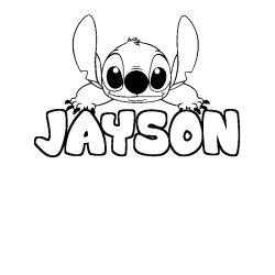 Coloring page first name JAYSON - Stitch background