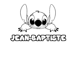 Coloring page first name JEAN-BAPTISTE - Stitch background