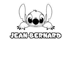 Coloring page first name JEAN-BERNARD - Stitch background