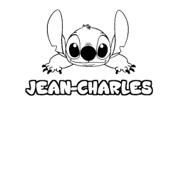 Coloring page first name JEAN-CHARLES - Stitch background