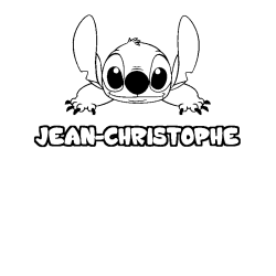 Coloring page first name JEAN-CHRISTOPHE - Stitch background