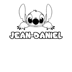 Coloring page first name JEAN-DANIEL - Stitch background