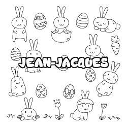 Coloring page first name JEAN-JACQUES - Easter background