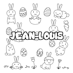 Coloring page first name JEAN-LOUIS - Easter background