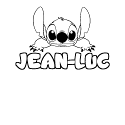 Coloring page first name JEAN-LUC - Stitch background
