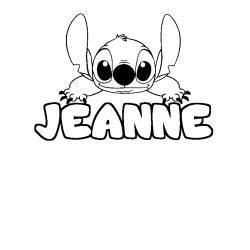 Coloring page first name JEANNE - Stitch background