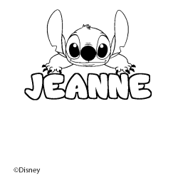 Coloring page first name JEANNE - Stitch background