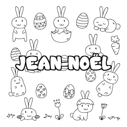 Coloring page first name JEAN-NOËL - Easter background