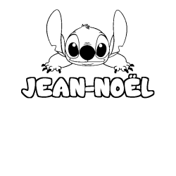 Coloring page first name JEAN-NOËL - Stitch background