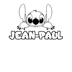 Coloring page first name JEAN-PAUL - Stitch background