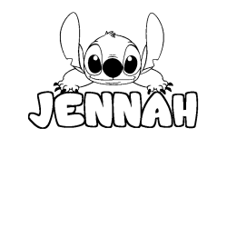 Coloring page first name JENNAH - Stitch background