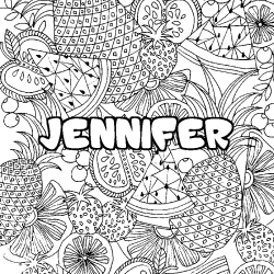 JENNIFER - Fruits mandala background coloring