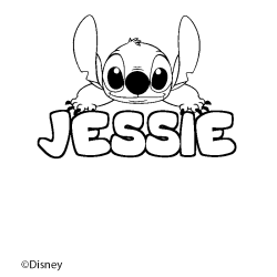 Coloring page first name JESSIE - Stitch background