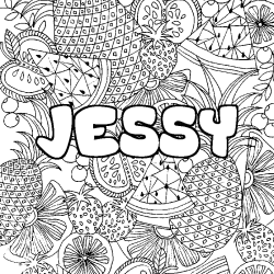 JESSY - Fruits mandala background coloring