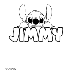 Coloring page first name JIMMY - Stitch background