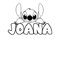 Coloring page first name JOANA - Stitch background
