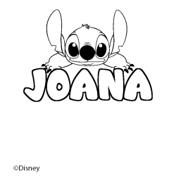 Coloring page first name JOANA - Stitch background