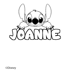 Coloring page first name JOANNE - Stitch background