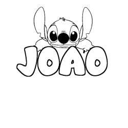 Coloring page first name JOAO - Stitch background