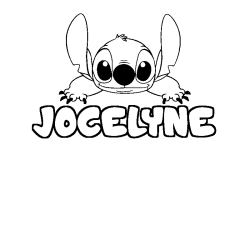 Coloring page first name JOCELYNE - Stitch background