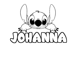 Coloring page first name JOHANNA - Stitch background