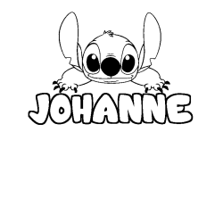 Coloring page first name JOHANNE - Stitch background