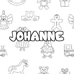 Coloring page first name JOHANNE - Toys background