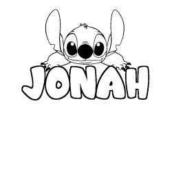 Coloring page first name JONAH - Stitch background