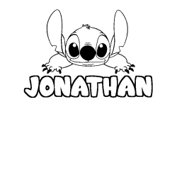 Coloring page first name JONATHAN - Stitch background