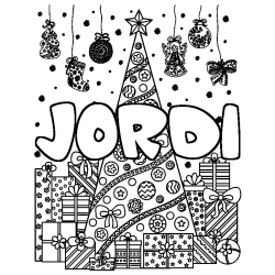 JORDI - Christmas tree and presents background coloring
