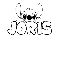 Coloring page first name JORIS - Stitch background