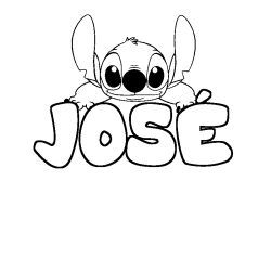 Coloring page first name JOSÉ - Stitch background