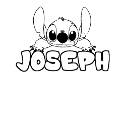 Coloring page first name JOSEPH - Stitch background