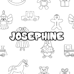 Coloring page first name JOSEPHINE - Toys background