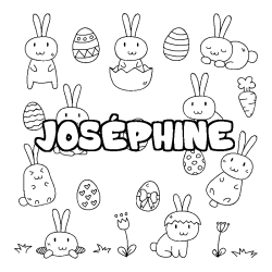 Coloring page first name JOSÉPHINE - Easter background