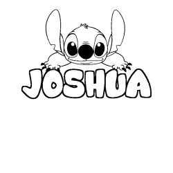 Coloring page first name JOSHUA - Stitch background