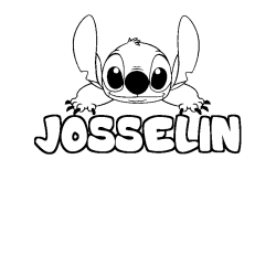 Coloring page first name JOSSELIN - Stitch background