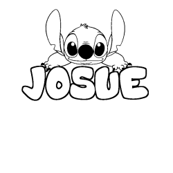 Coloring page first name JOSUE - Stitch background