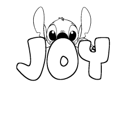 Coloring page first name JOY - Stitch background