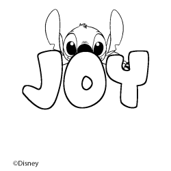 Coloring page first name JOY - Stitch background