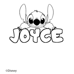 Coloring page first name JOYCE - Stitch background